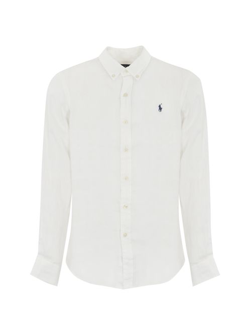 Camicia button-down in lino Bianco POLO RALPH LAUREN | 710966295003